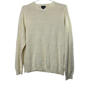 Dockers Ivory 100% Cotton Crewneck Long Sleeve Knit Sweater Men's 2XLT
